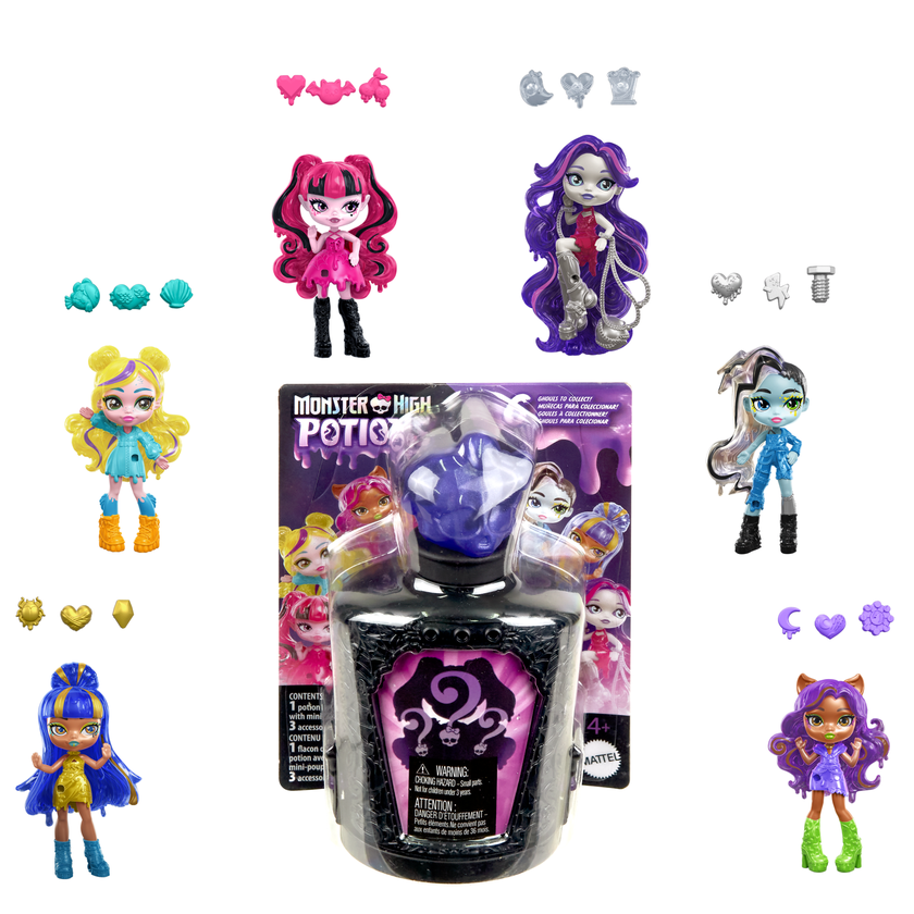 Monster High Potions Mini Dolls, Surprise Character Figures With Water Reveal (Characters May Vary) On Sale