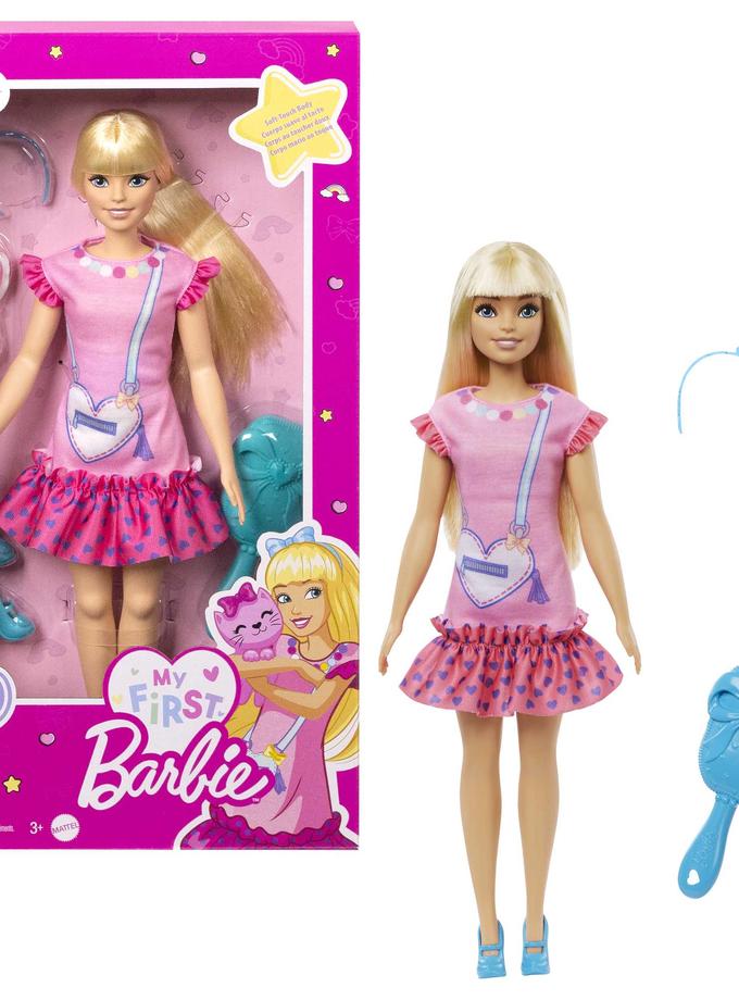 My First Barbie Doll For Preschoolers, 'Malibu' Blonde Posable Doll With Kitten And Accessories Free shipping