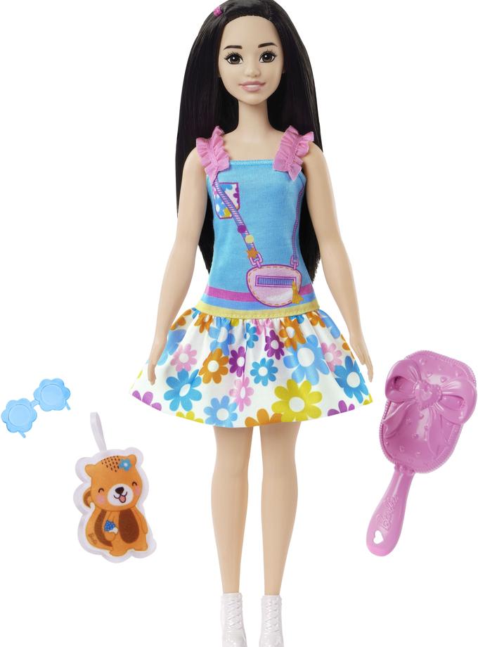 My First Barbie Doll For Preschoolers, Renee Doll With Black Hair, Squirrel And Accessories Best Buy