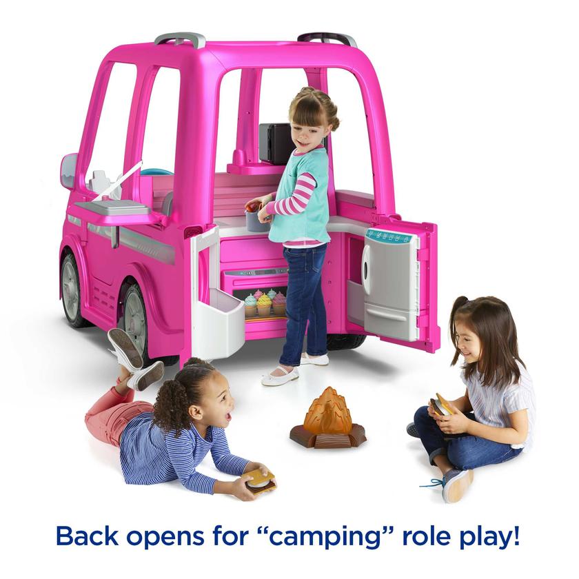 Power Wheels Barbie Dream Camper, Battery Powered 12V Ride On Vehicle High Quality