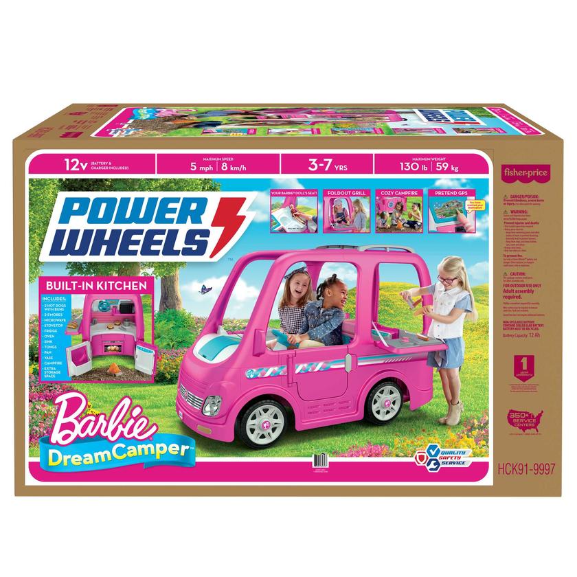 Power Wheels Barbie Dream Camper, Battery Powered 12V Ride On Vehicle High Quality