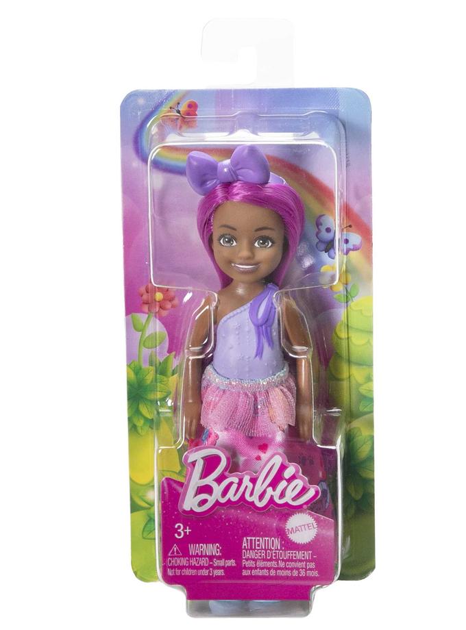 Royal Chelsea Barbie Doll With Pink Hair, Colorful Printed Skirt Same Day Delivery