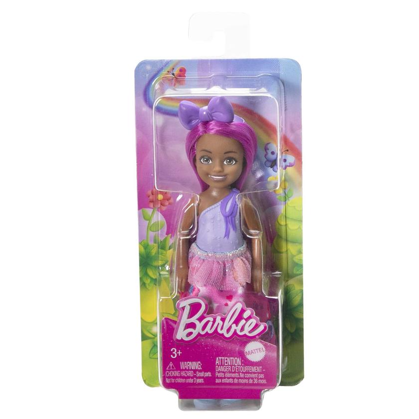 Royal Chelsea Barbie Doll With Pink Hair, Colorful Printed Skirt Same Day Delivery