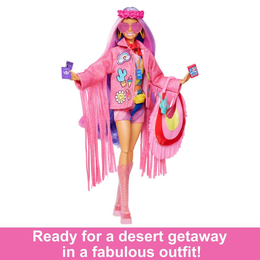 Travel Barbie Doll With Desert Fashion, Barbie Extra Fly Free shipping