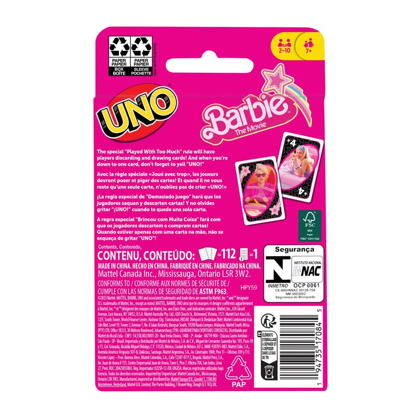 UNO Barbie The Movie Card Game, Inspired By The Movie Best Buy